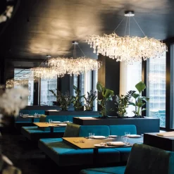 Paul Neuhaus Retrofit Kronleuchter ICICLE 150 x 75 cm stahlfarbig