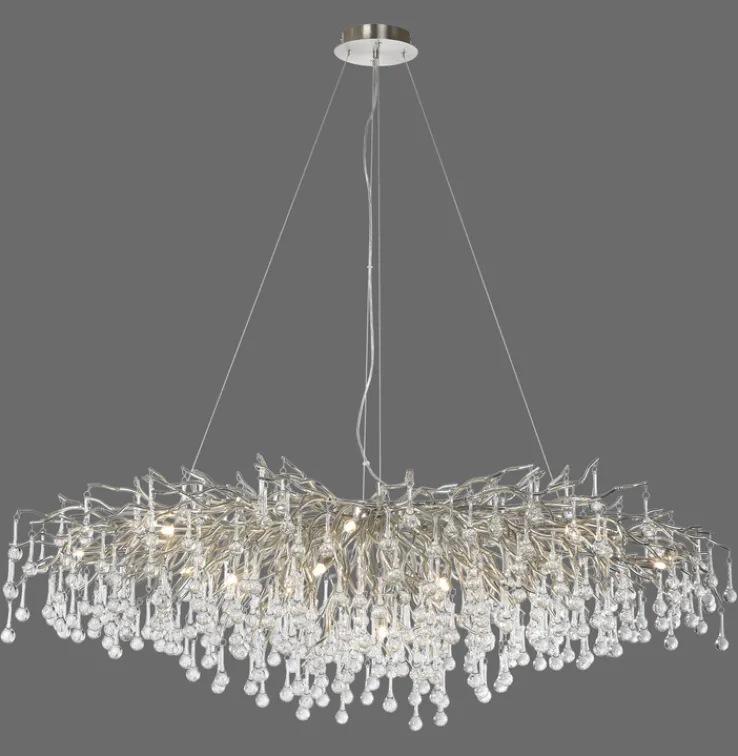 Paul Neuhaus Retrofit Kronleuchter ICICLE 150 x 75 cm stahlfarbig