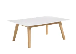 PHILL HILL Couchtisch RIBE 110 x 70 cm Eiche massiv/ Platte furniert weiß