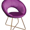 PHILL HILL Stuhl SCARLETT Metall goldfarbig/Samtbezug purpur lila