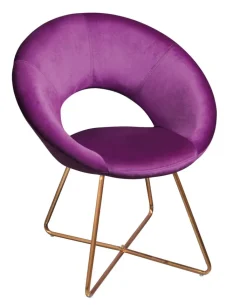 PHILL HILL Stuhl SCARLETT Metall goldfarbig/Samtbezug purpur lila