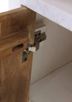 PHILL HILL Vitrine LEWIS 100 x 190 x 45 cm Mango massiv/weiß/schwarz