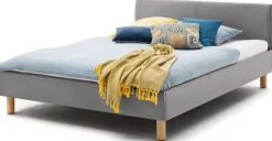 QUARTIER Polsterbett LENA 140 x 200 cm hellgrau