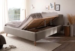 QUARTIER Polsterbett MATTIS 160 x 200 cm taupegrau