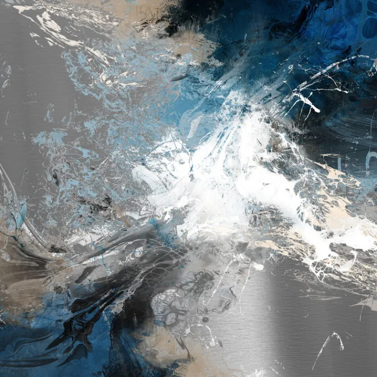 PRO ART Alu-Art Bild ABSTRACT BLACK & BLUE III 100 x 100 cm