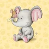 PRO ART Basic cellophaniert Bild LITTLE FRIENDS ELEFANT 27 x 27 cm mehrfarbig