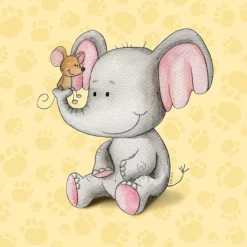 PRO ART Basic cellophaniert Bild LITTLE FRIENDS ELEFANT 27 x 27 cm mehrfarbig