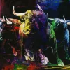 PRO ART Bild COLOURFUL BULLS III 100 x 70 cm