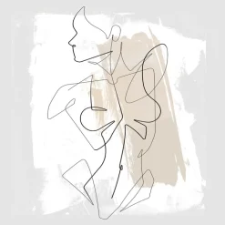 PRO ART Canvas-Art Bild FEMALE ABSTRADT LINE ART I 30 x 30 cm