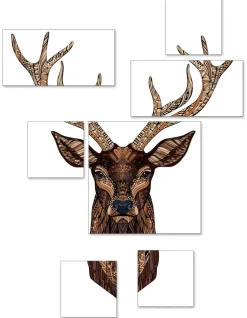 PRO ART Canvas-Art Bild HIRSCH 7-teilig mehrfarbig