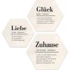PRO ART Cut-Out Hexagone Bilder Set ZUHAUSE GLÜCK LIEBE II 3-teilig