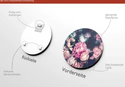 PRO ART Glas-Art Bild BAROQUE FLOWERS IV Ø 20 cm mehrfarbig