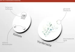 PRO ART Glas-Art Bild WATERCOLOURED LEAVES I Ø 20 cm mehrfarbig