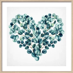PRO ART Slim-Scandic Bild EUCALYPTUS HEART 33 x 33 cm Rahmen mehrfarbig