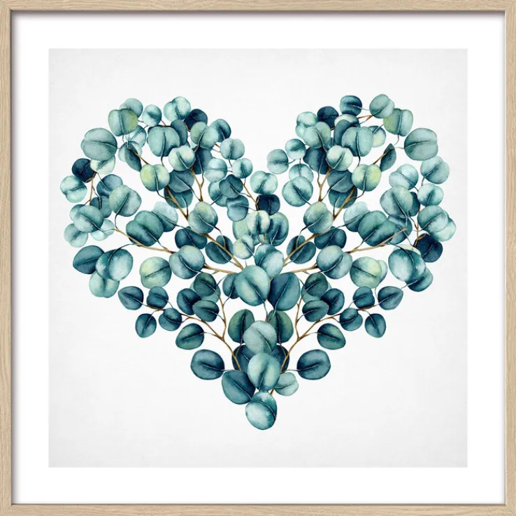 PRO ART Slim-Scandic Bild EUCALYPTUS HEART 33 x 33 cm Rahmen mehrfarbig