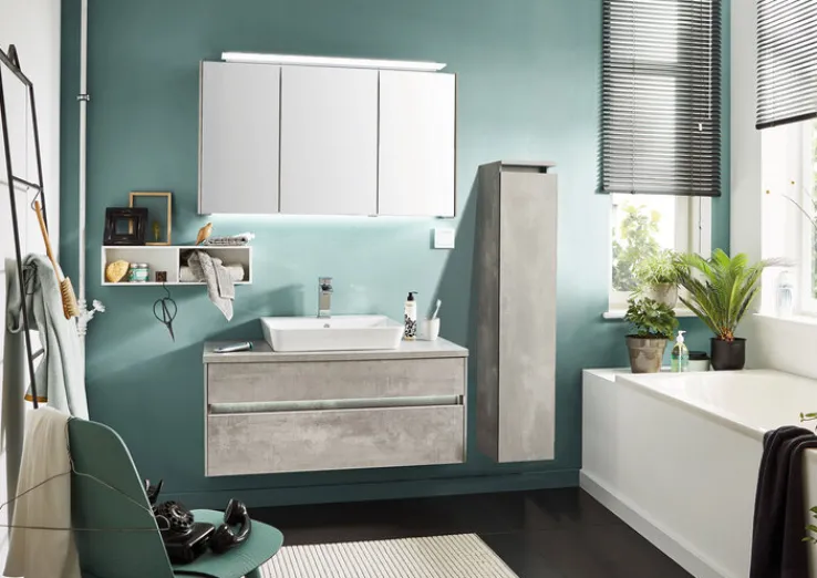 puris Waschplatz UNIQUE 102 cm Polarweiß/ Betonoptik