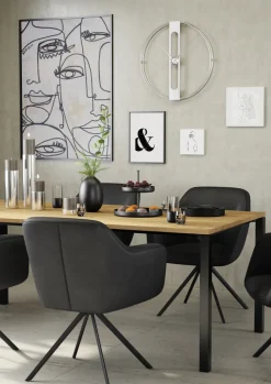 PURO Amlehnstuhl VENEDIG Lederbezug schwarz