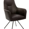 PURO Armlehnstuhl RENATA 95 x 63 x 68 cm Braun/Schwarz Leder/Metall