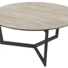 PURO Couchtisch TAMARA, Metall/Stein, 90 x 90 x 40 cm Braun/Schwarz