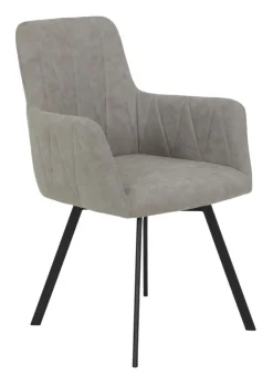 QUARTIER Armlehnstuhl LAURI 2er Set 57 x 60 x 89 cm Grau/Schwarz