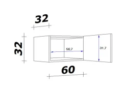 QUARTIER Hängeschrank MEGGIE 60 x 32 x 32 cm weiß