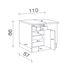 QUARTIER Spülen Unterschrank MEGGIE 50 x 82 x 57 cm weiß