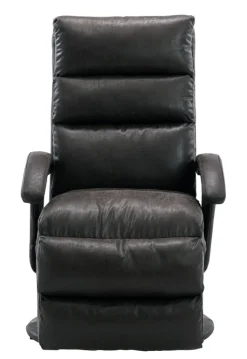 QUARTIER Relaxliege EMIL Lederlook Vintage schwarz