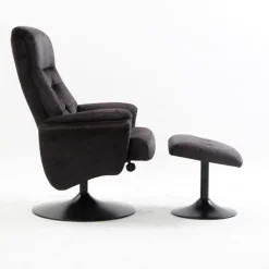 QUARTIER Relaxsessel mit Hocker IDA grau-charcoal