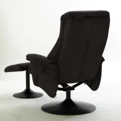 QUARTIER Relaxsessel mit Hocker IDA grau-charcoal