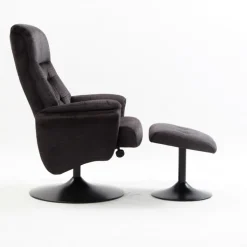 QUARTIER Relaxsessel mit Hocker IDA grau-charcoal