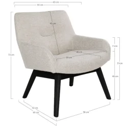 QUARTIER Relaxsessel NEVILLE schwarz/ sand