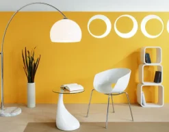 Retrofit Bogenlampe chromfarbig /weiß /Marmor weiß