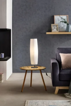 Retrofit Tischlampe rund 60 cm weiß