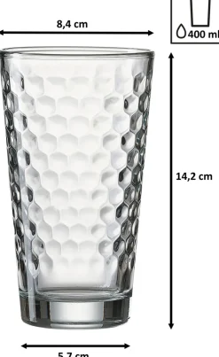 Ritzenhoff & Breker Longdrinkglas FAVO 6er Set 400 ml klar Glas