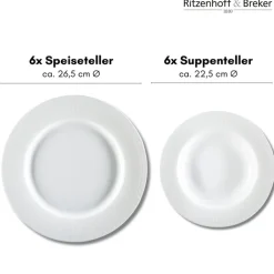 Ritzenhoff & Breker Tafelservice SOFIA 12-teilig Porzellan weiß