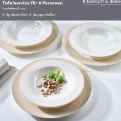Ritzenhoff & Breker Tafelservice GEO 12-teilig Porzellan beige
