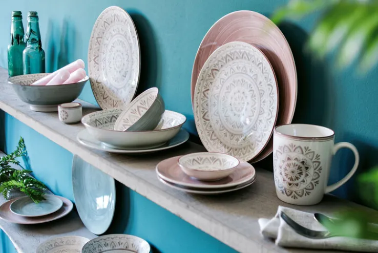 Ritzenhoff & Breker Teller flach VALENCIA blau/ grau