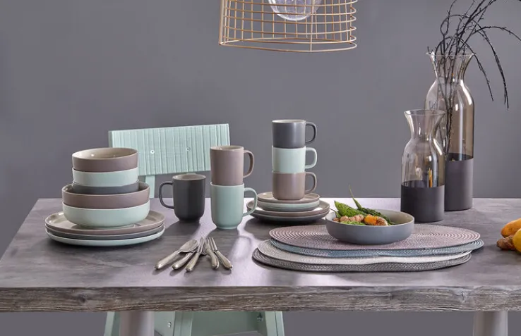 Ritzenhoff & Breker Untertasse JASPER 6er Set 11 cm taupebraun/ weiß