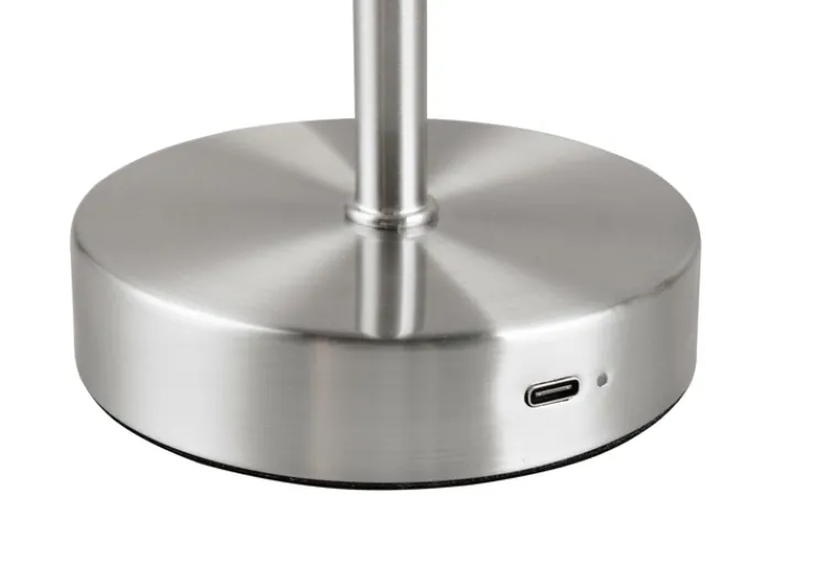 Reality RL RL Akku LED Tischlampe JEFF 30 cm nickelfarbig