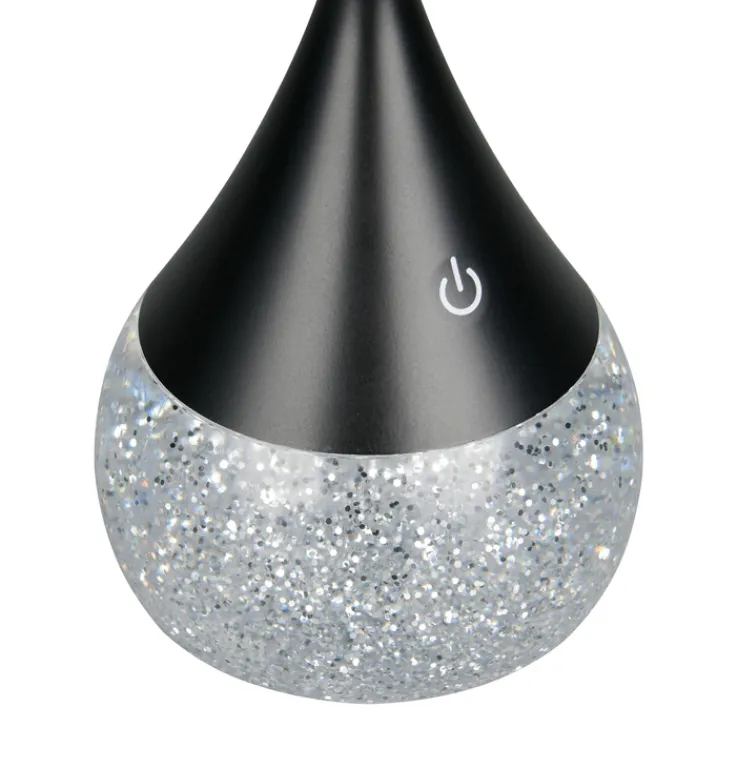 Reality RL RL Akku LED Tischleuchte TEMBO, Kunststoff, Höhe 28,3 cm Schwarz