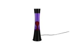 Reality RL RL Lavalampe ETNA, Metall/Glas/Wachs, Höhe 39 cm, LED 21 W, 3.000 K, 260 lm, Schutzklasse 2, IP20, Schwarz/Rot/Lila
