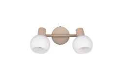 Reality RL RL LED Deckenlampe mit 2 Spots BOBA, Metall/Glas, 25 x 18,5 x 10 cm Beige/Weiß