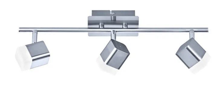 Reality RL RL LED Deckenlampe ROUBAIX mit 3 Spots nickelfarbig