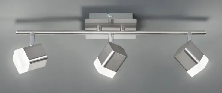 Reality RL RL LED Deckenlampe ROUBAIX mit 3 Spots nickelfarbig
