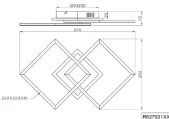 Reality RL RL LED Deckenlampe VENIDA 35,5 x 57,5 cm schwarz