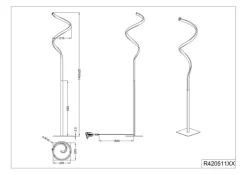 Reality RL RL LED Stehlampe COURSE nickelfarbig