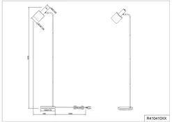 Reality RL RL Retrofit Stehlampe ADAM schwarz /messingfarbig