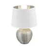 Reality RL RL Retrofit Tischlampe 1 flg mit Textilschirm H 26 LUXOR Silberfarbig