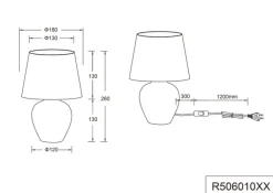 Reality RL RL Retrofit Tischlampe ABBY 28 cm weiß