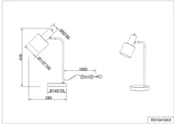 Reality RL RL Retrofit Tischlampe ADAM schwarz /messingfarbig